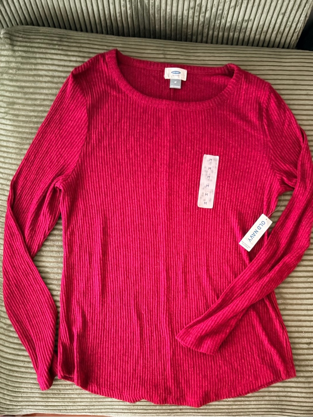 NWT Old Navy Women's Ribbed Long-Sleeve Top - Burgundy Red